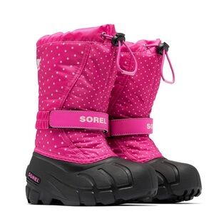 SOREL Children's Flurry Boot - Fuchsia Fizz/Black - Sz 9 little kid